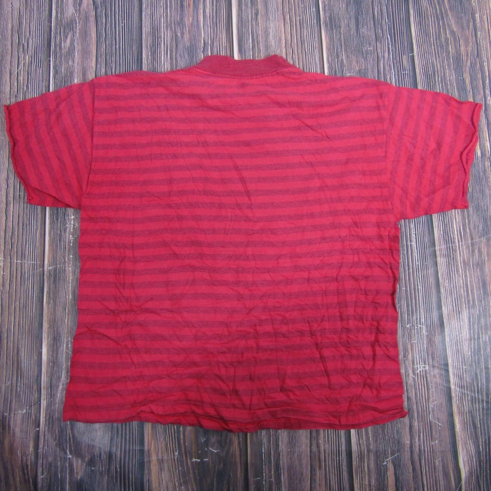Penn National Horse Show Shirt Mens Large Red Striped Mock Neck Equestrian 90s - Picture 4 of 6